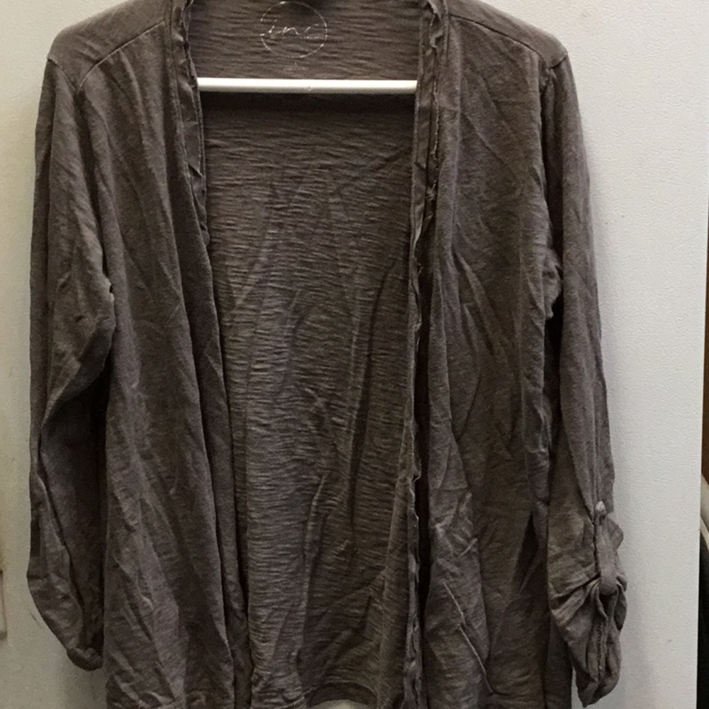 inc International Green Open Cardigan Size L